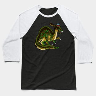 dinosaur, green dino illustration. angry rex. Baseball T-Shirt